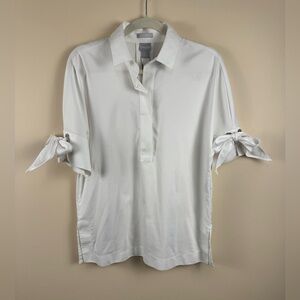 Chico’s No Iron Fashion Grommet Detail Tunic in
Optic White